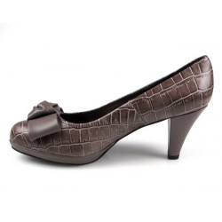 zapatos de tacón beige . 7586l