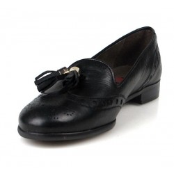 zapatos slippers negros.15013