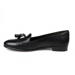 zapatos slippers negros.15013