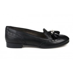 zapatos slippers negros.15013