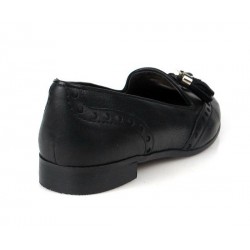 zapatos slippers negros.15013