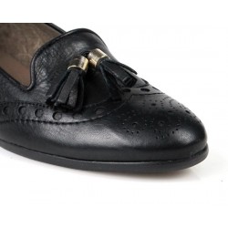 zapatos slippers negros.15013