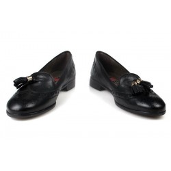 zapatos slippers negros.15013