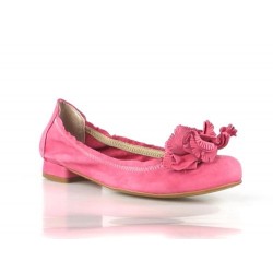 zapatos rosas con flor 7650