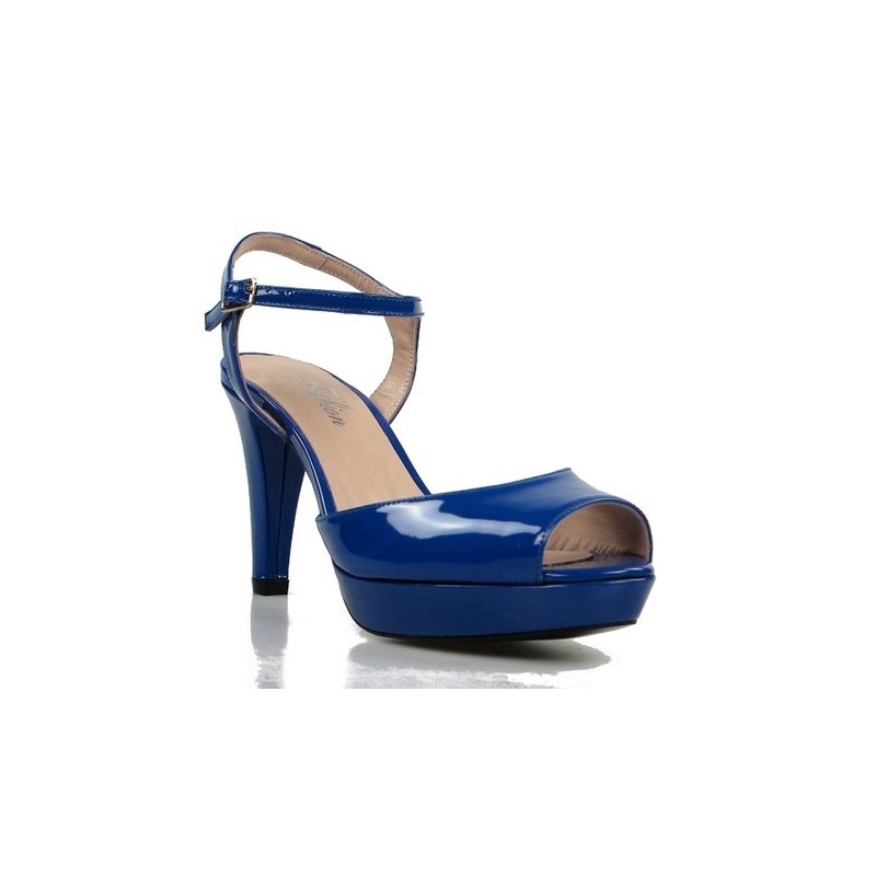 sandalias azules de charol  1357