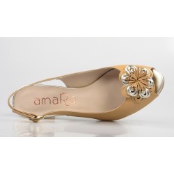 peep toe destalonado con flor central 65