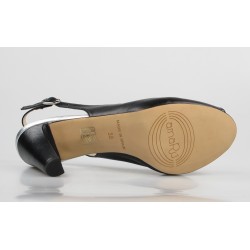peep toe negro con flor 65