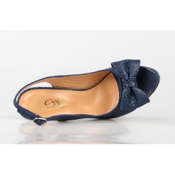 peep toe azul destalonado natura 
