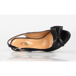 peep toe negro destalonado natura 