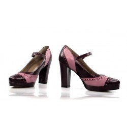 zapatos granates y rosa. 14134