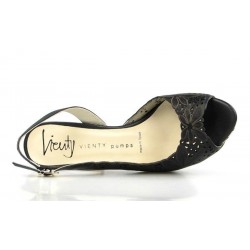 peep toe destalonado negro 8204