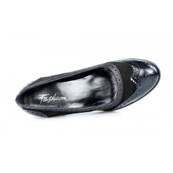 zapatos de salón en ante negro.39093
