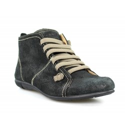 abotinados serraje negro con cordones .1310