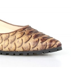 zapatos de puntera serpiente cuero .gr 