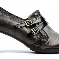 Zapatos abotinados bronce.16542