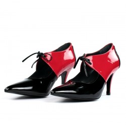 Zapatos puntera rojos y negros.1609