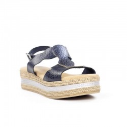 Sandalia azul cuña.37ar6