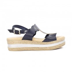 Sandalia azul cuña.37ar6
