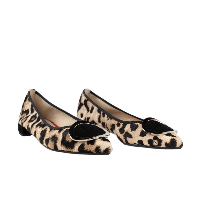 Zapatos planos mujer . Bailarinas leopardo miuxa piel