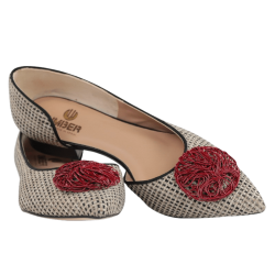 Zapatos planos mujer verano umber tejido con adorno