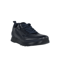 Zapatos mujer deportivas piel azul de calle