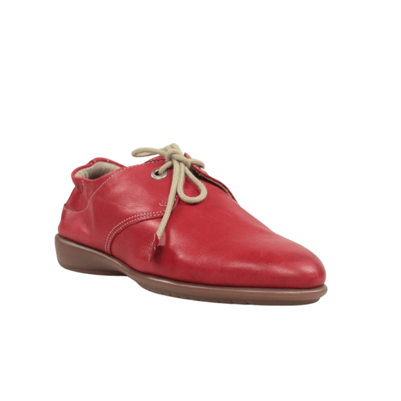 Zapatos de piel baratos blandos rojos mujer