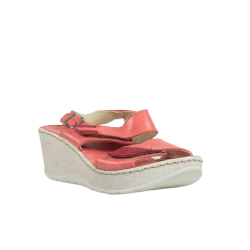 Outlet zapatos sandalias baratas online mujer rojas con cuña