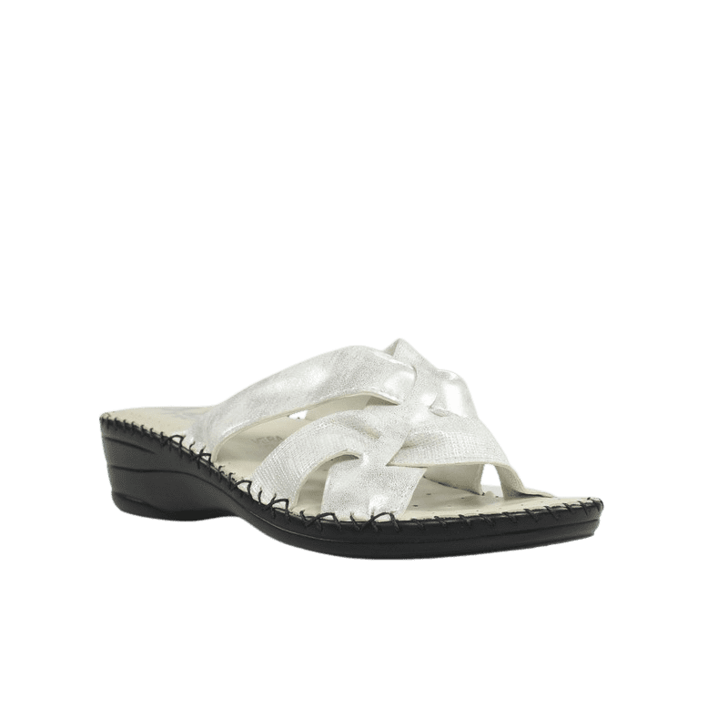Sandalias confortables destalonadas plata