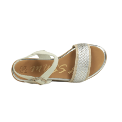 Sandalias baratas online planas de piel beige claro