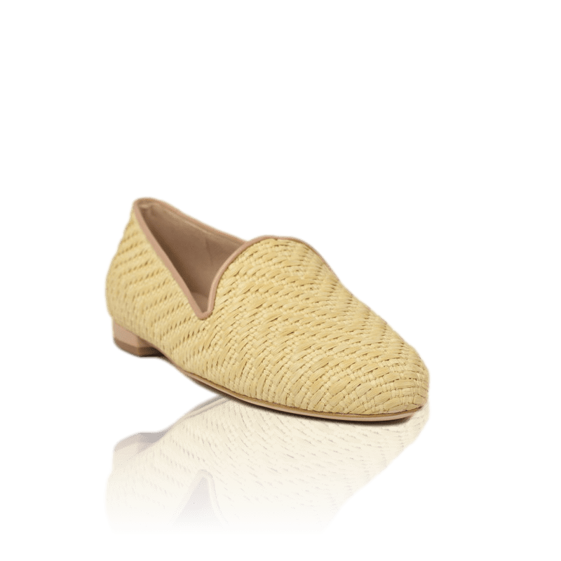 Bailarinas mujer slippers rafia beige