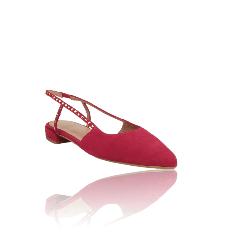 Zapatos planos mujer rojos destalonados