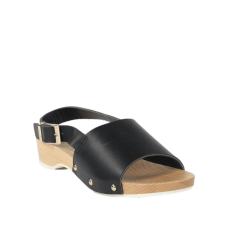 Sandalias mujer cuña madera negras
