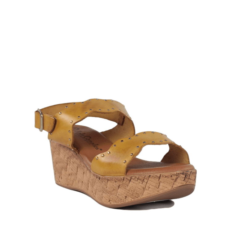Sandalias plantilla de gel baratas piel con cuña