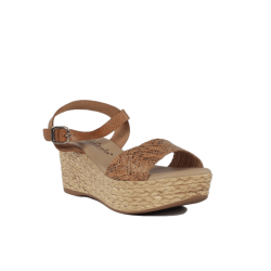Cuñas baratas de piel camel blandas con gel