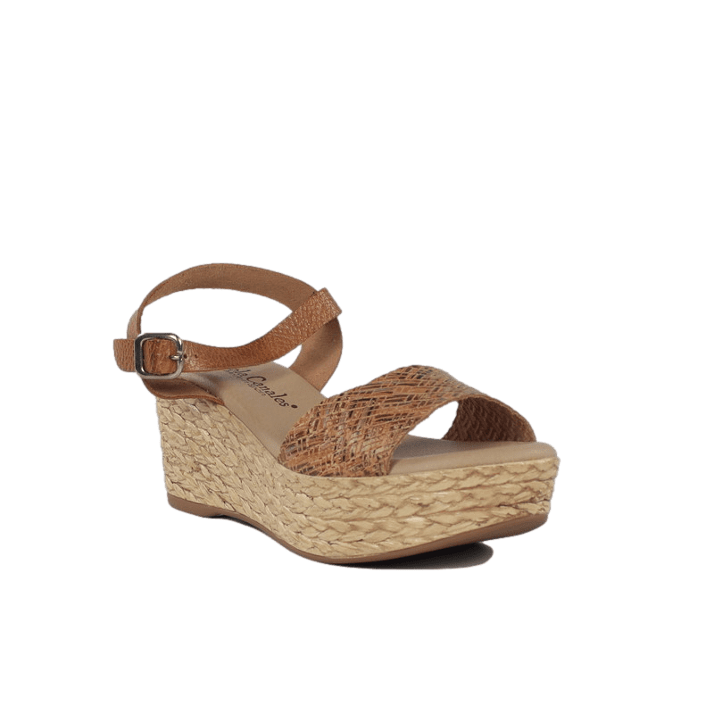 Cuñas baratas de piel camel blandas con gel