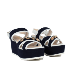 Sandalias de cuña alta azules lodi