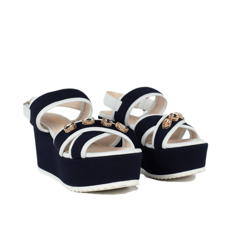 Sandalias de cuña alta azules lodi