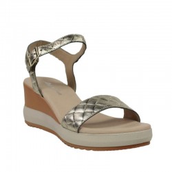 Sandalias piel dorada con...