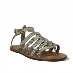 Sandalias planas piel...