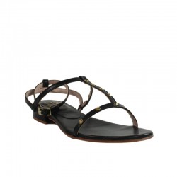 Sandalias planas negras.bhn