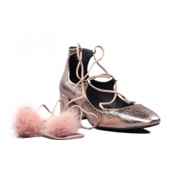 Zapatos rosas cordones.6039ro
