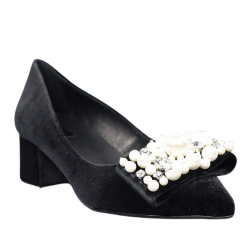 Zapato perlas negro.60241