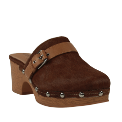 Carmela zuecos camel piel...