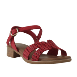 Sandalias rojas de piel...