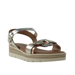 Sandalias de piel plata...