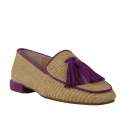 Mocasines rafia beige con...