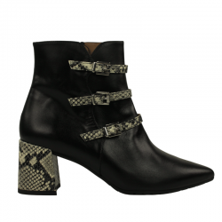 Botines de piel negra con...