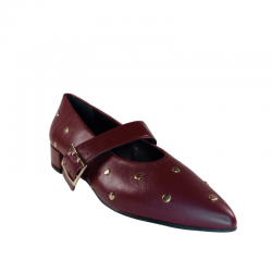 Zapatos piel granate con...