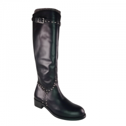 Botas altas de piel negra...