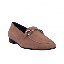 Mocasines piel ante beige...